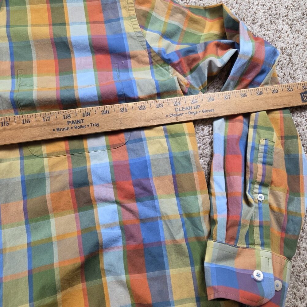 Alan Flusser Shirt Mens XL Plaid Long Sleeve Button Up Colorful Preppy - Picture 4 of 7